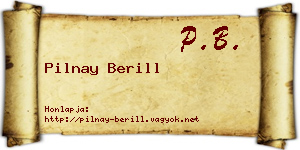 Pilnay Berill névjegykártya